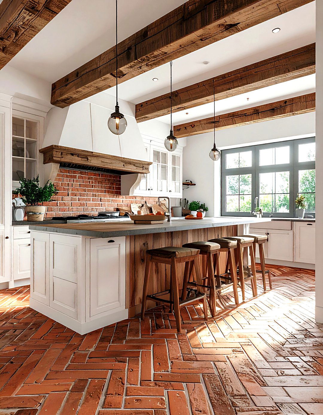 Brick Flooring - 30 kitchen floor design ideas