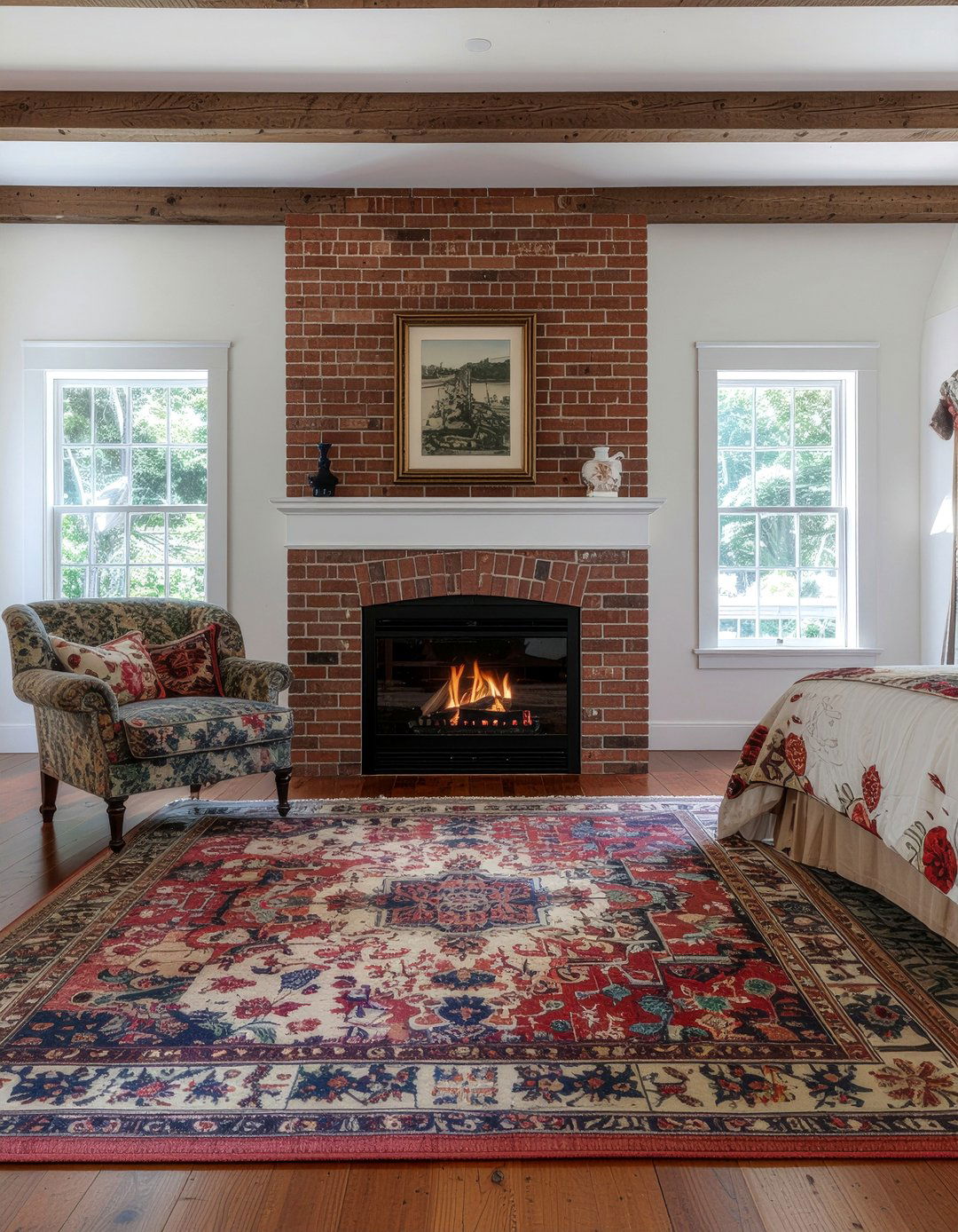 Brick Gas Fireplace - 30 bedroom gas fireplace ideas