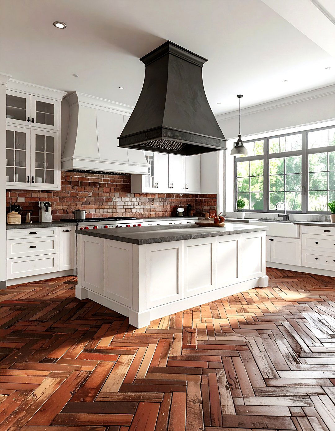 Brick Kitchen Floors - 30 colonial kitchen ideas