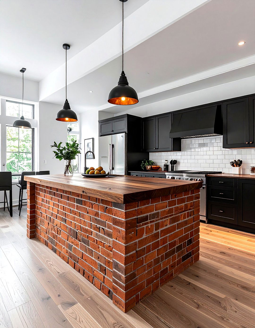 Brick Kitchen Island Base - 30 brick kitchen ideas