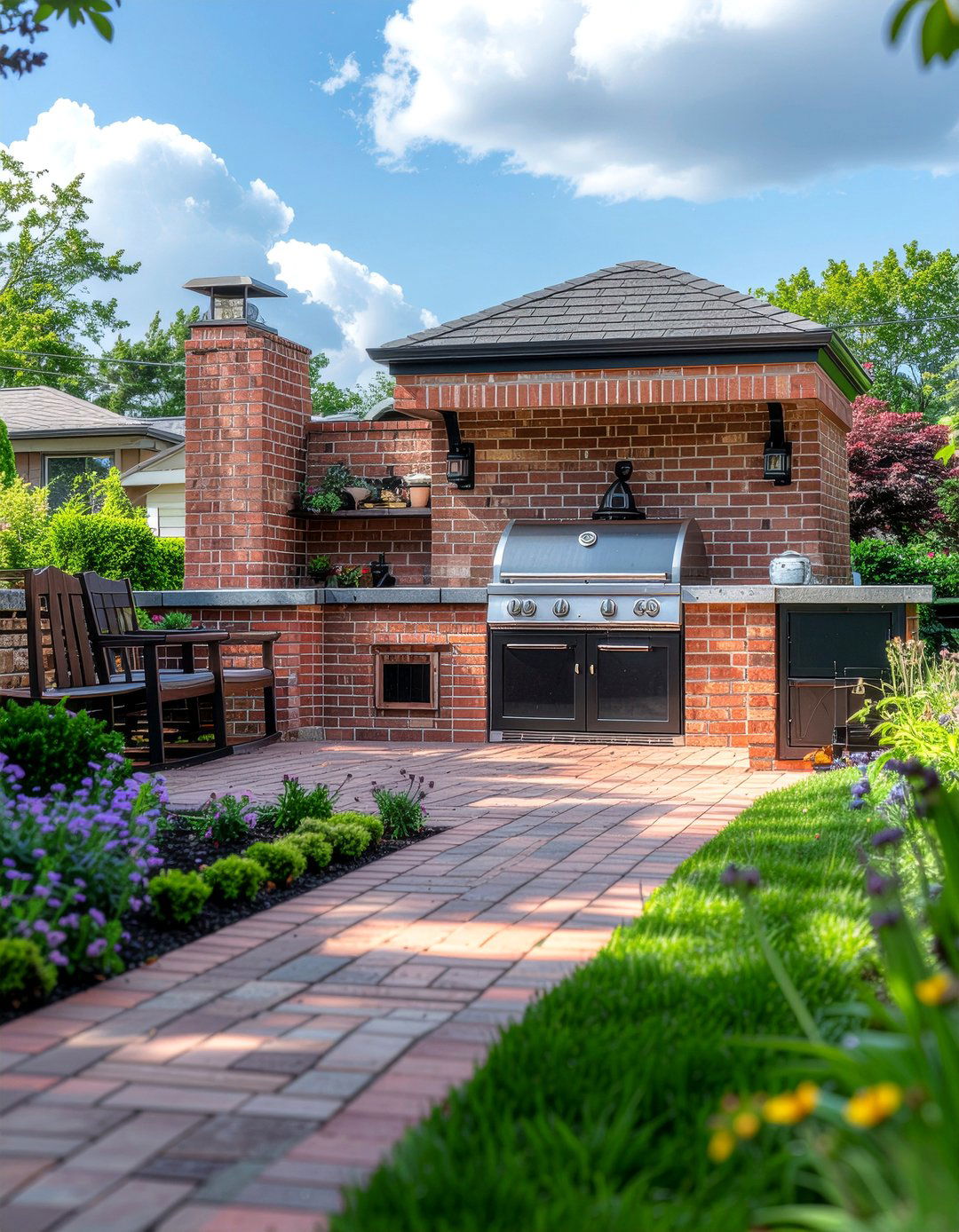 Brick Outdoor Kitchen - 30 covered outdoor kitchen ideas