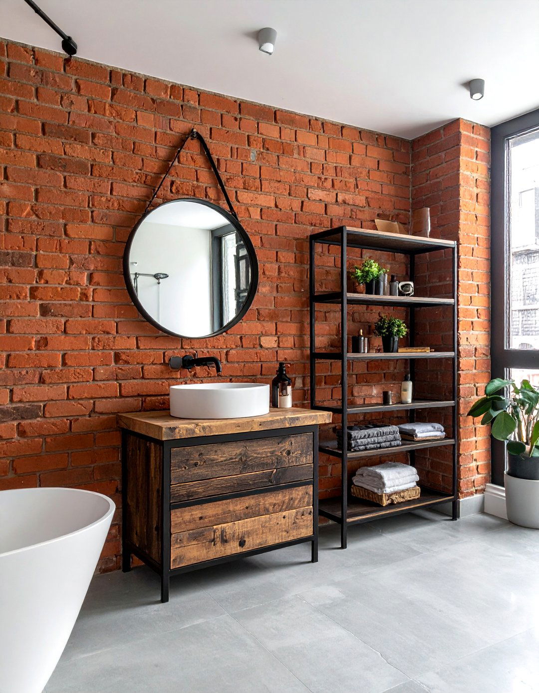 Brick Veneer - 30 bathroom wall ideas