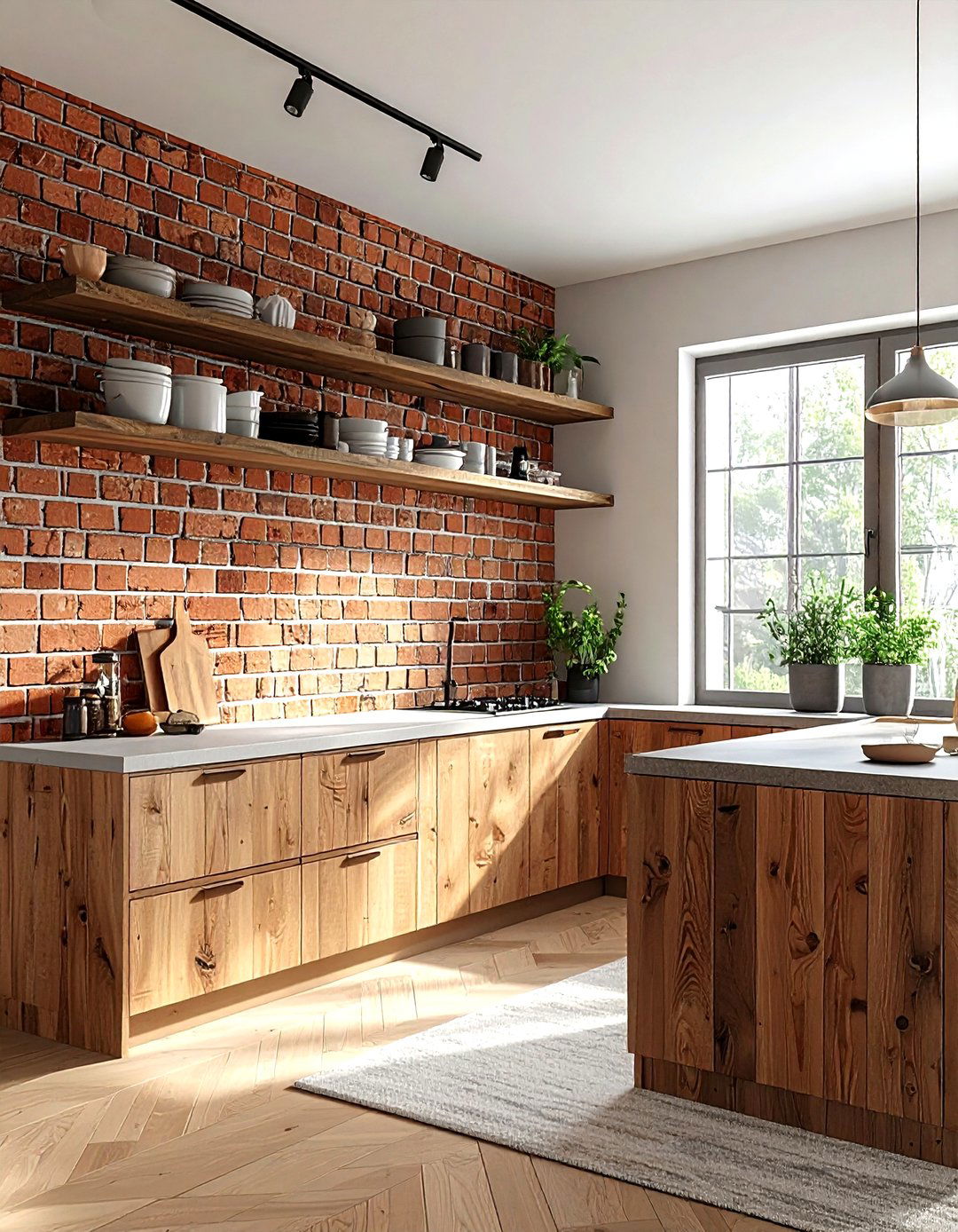 Brick Veneer Wall - 30 kitchen wall decor ideas