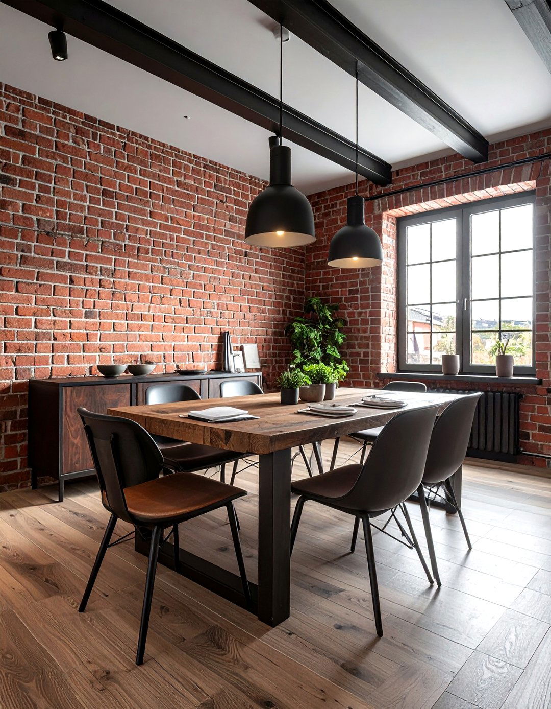 Brick Veneer Wall - 30 dining room accent ideas