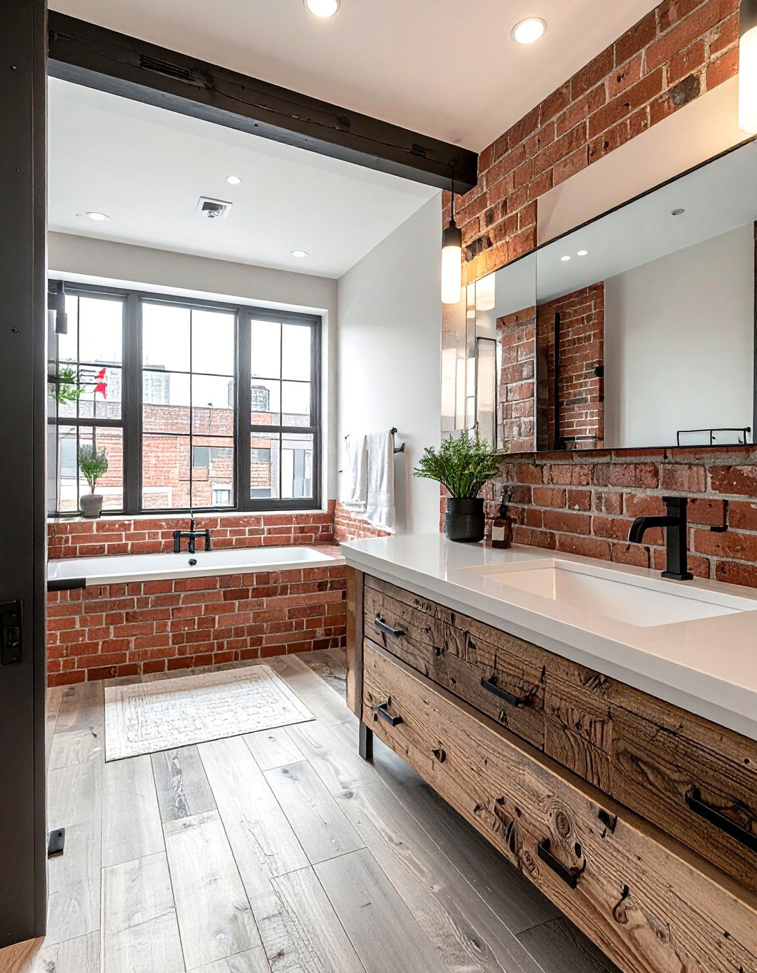 Brick Veneer - 30 bathroom backsplash ideas