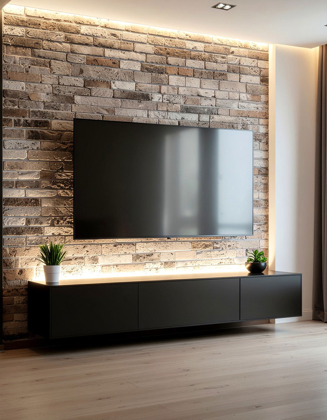 Brick Wall Behind Tv - 30 living room brick wall ideas