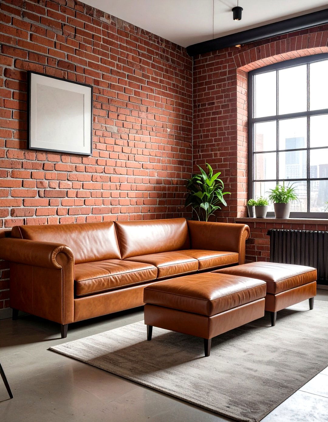 Brick Wall Leather Seating - 30 dining room texture layering ideas