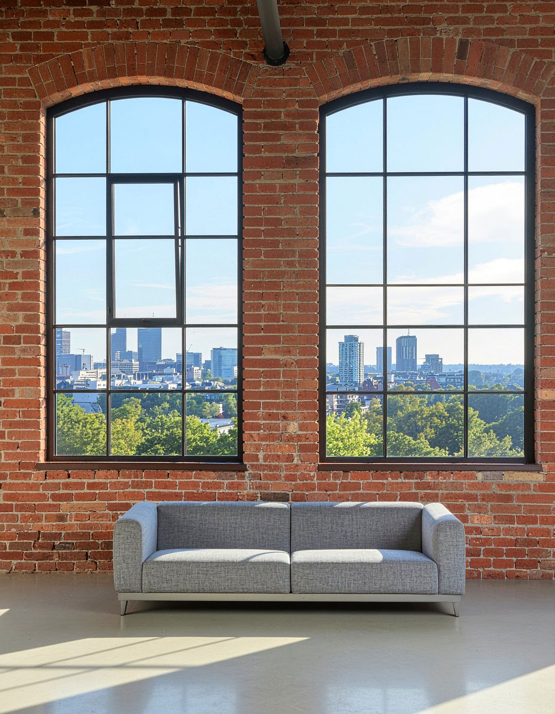 Brick Wall With Large Windows - 30 living room brick wall ideas