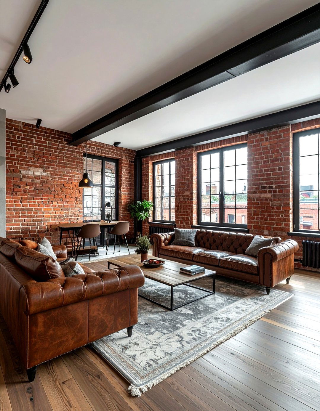 Brick and plaster industrial loft - 30 decor texture mixing ideas