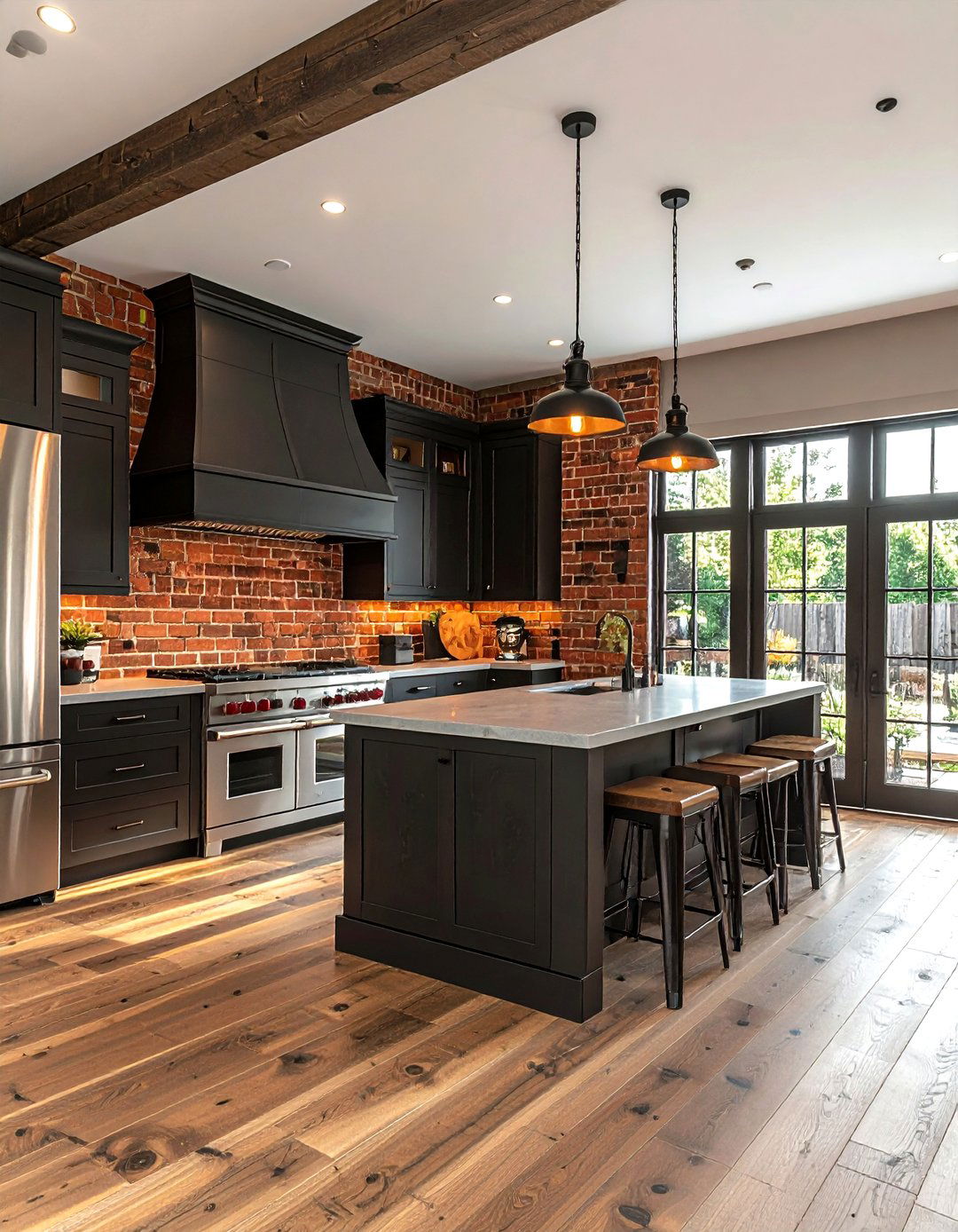 Brick backsplash kitchen - 30 ranch kitchen ideas