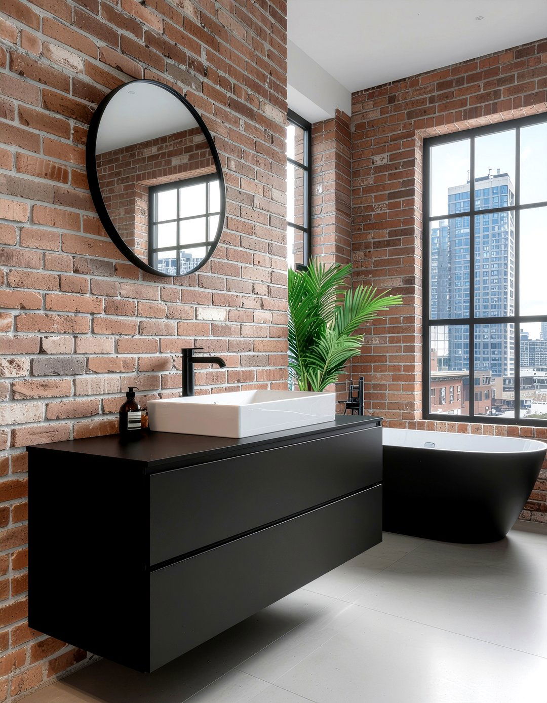 Brick bathroom wall - 30 bathroom feature wall ideas