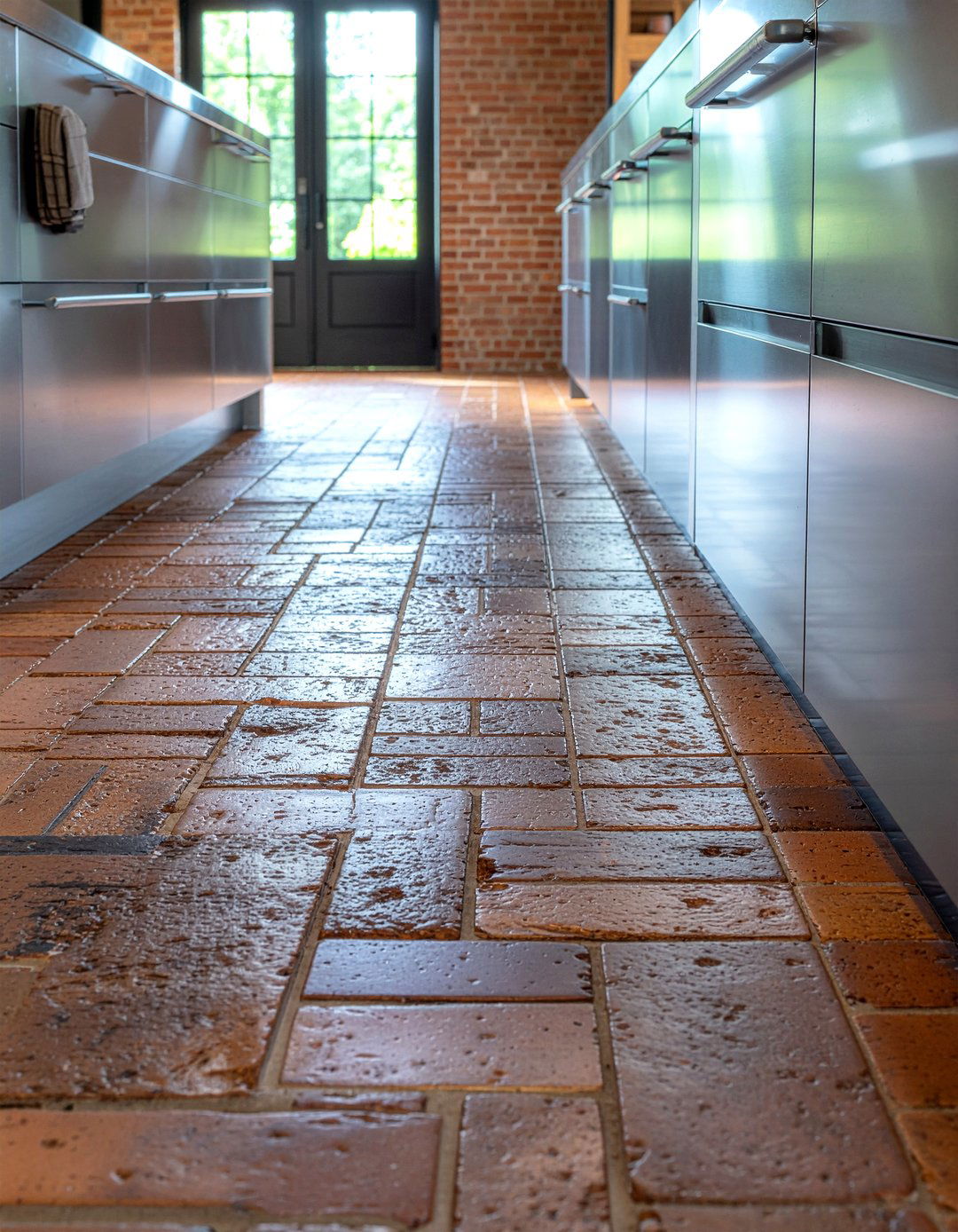 Brick flooring - 30 kitchen flooring ideas