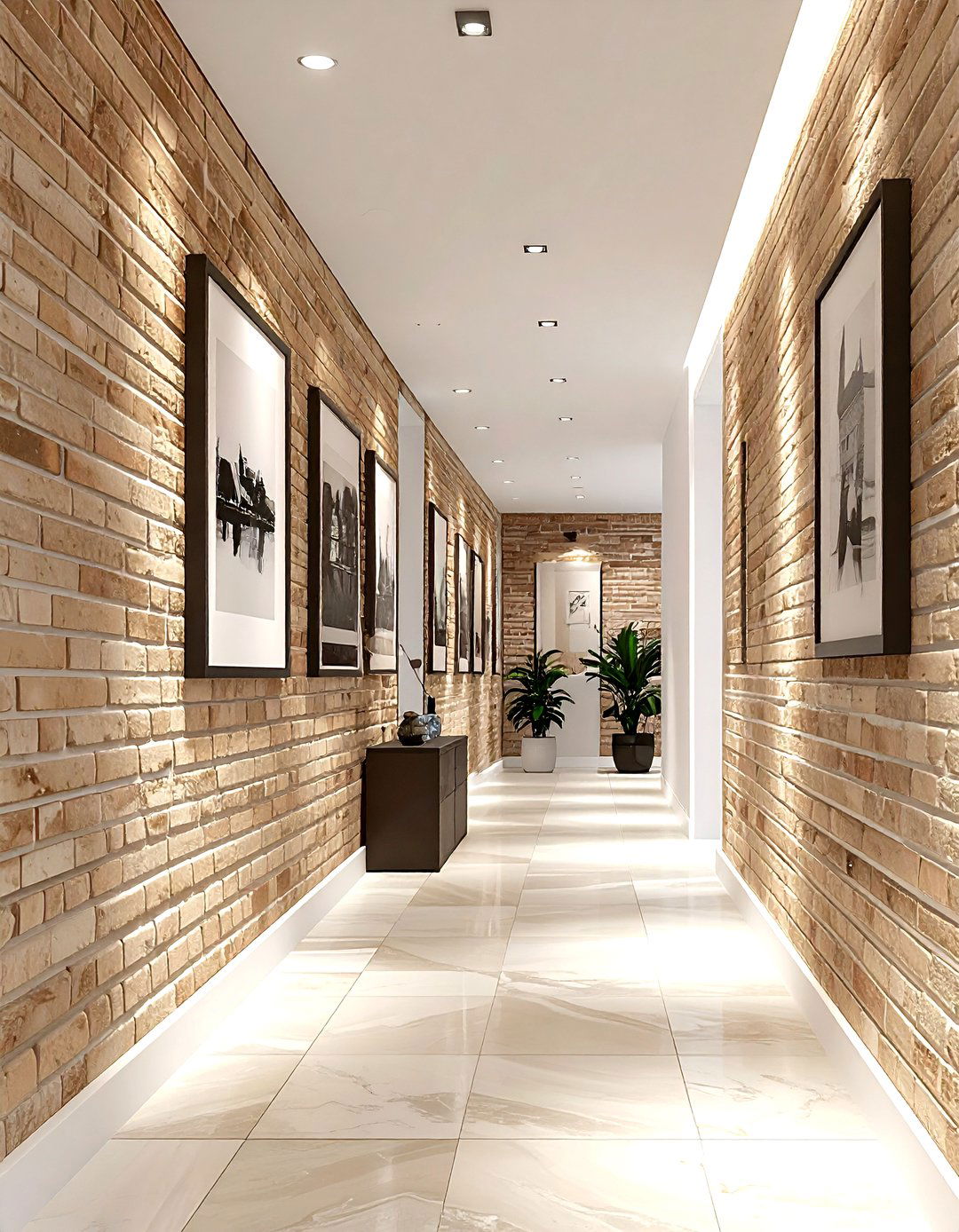 Brick hallway wall - 30 brick accent ideas