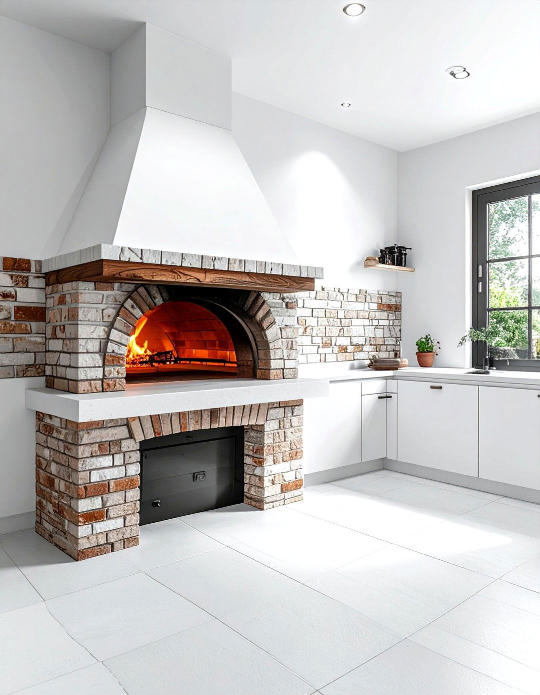 Brick pizza oven wall - 30 exposed brick kitchen ideas
