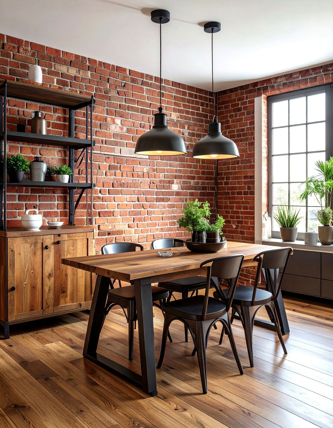 Brick veneer dining room - 30 dining room backsplash ideas