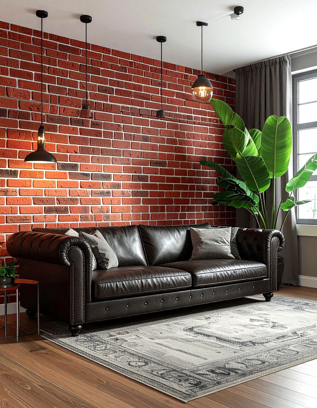 Brick veneer panel - 30 living room flat panel ideas