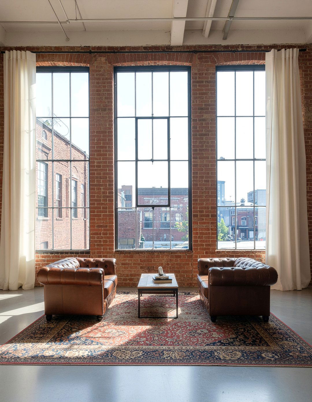 Brick wall living room - 30 warm toned living room ideas