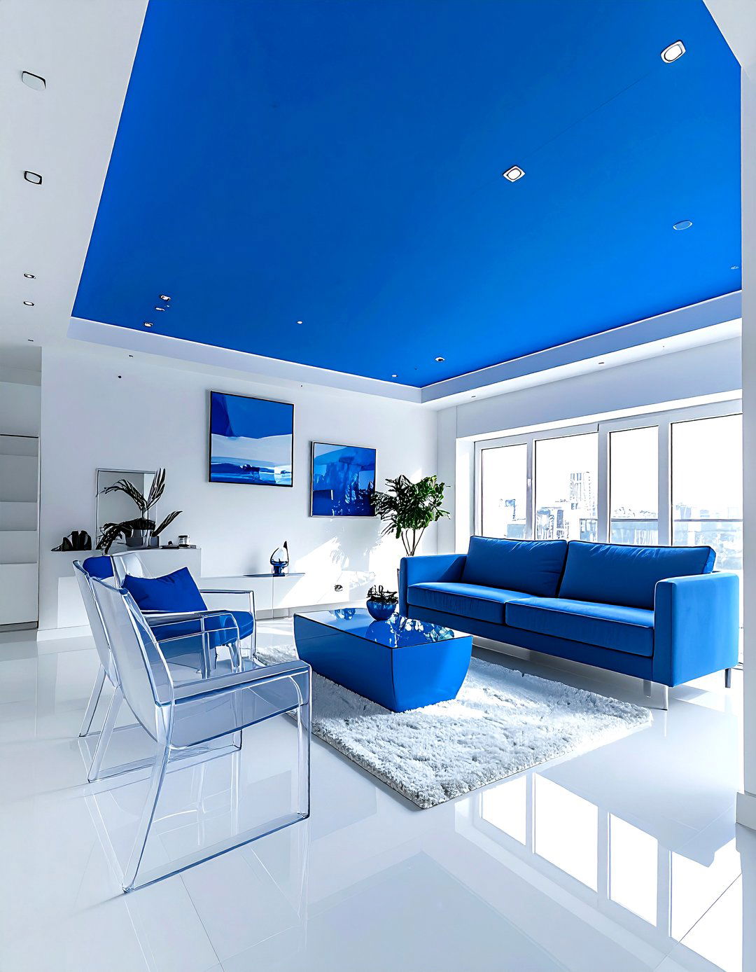 Bright Blue Small Living Room Ceiling - 30 living room blue ceiling ideas