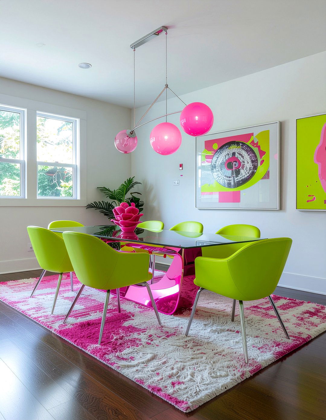 Bright Neon Palette - 30 maximalist dining room ideas