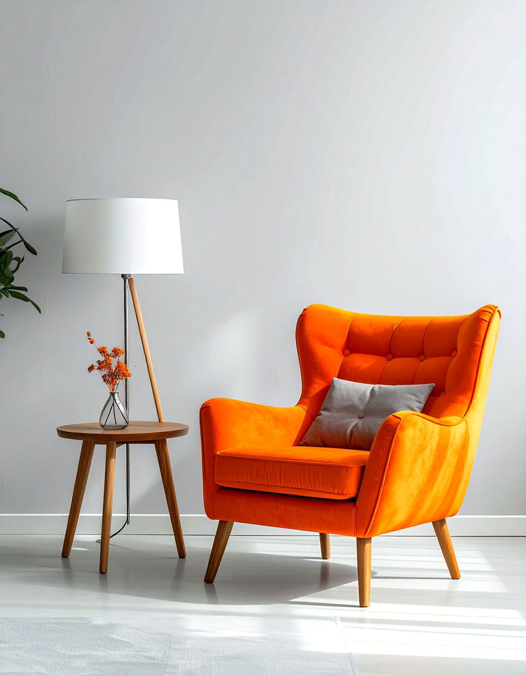 Bright Orange Armchair - 30 orange living room ideas
