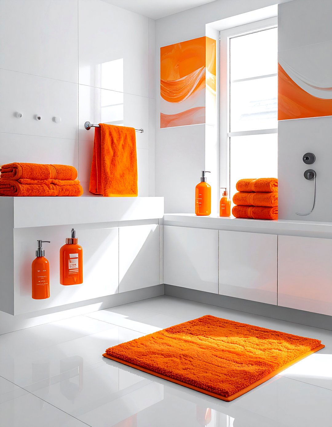 Bright Orange Bathroom Accessories - 30 orange and white bathroom ideas
