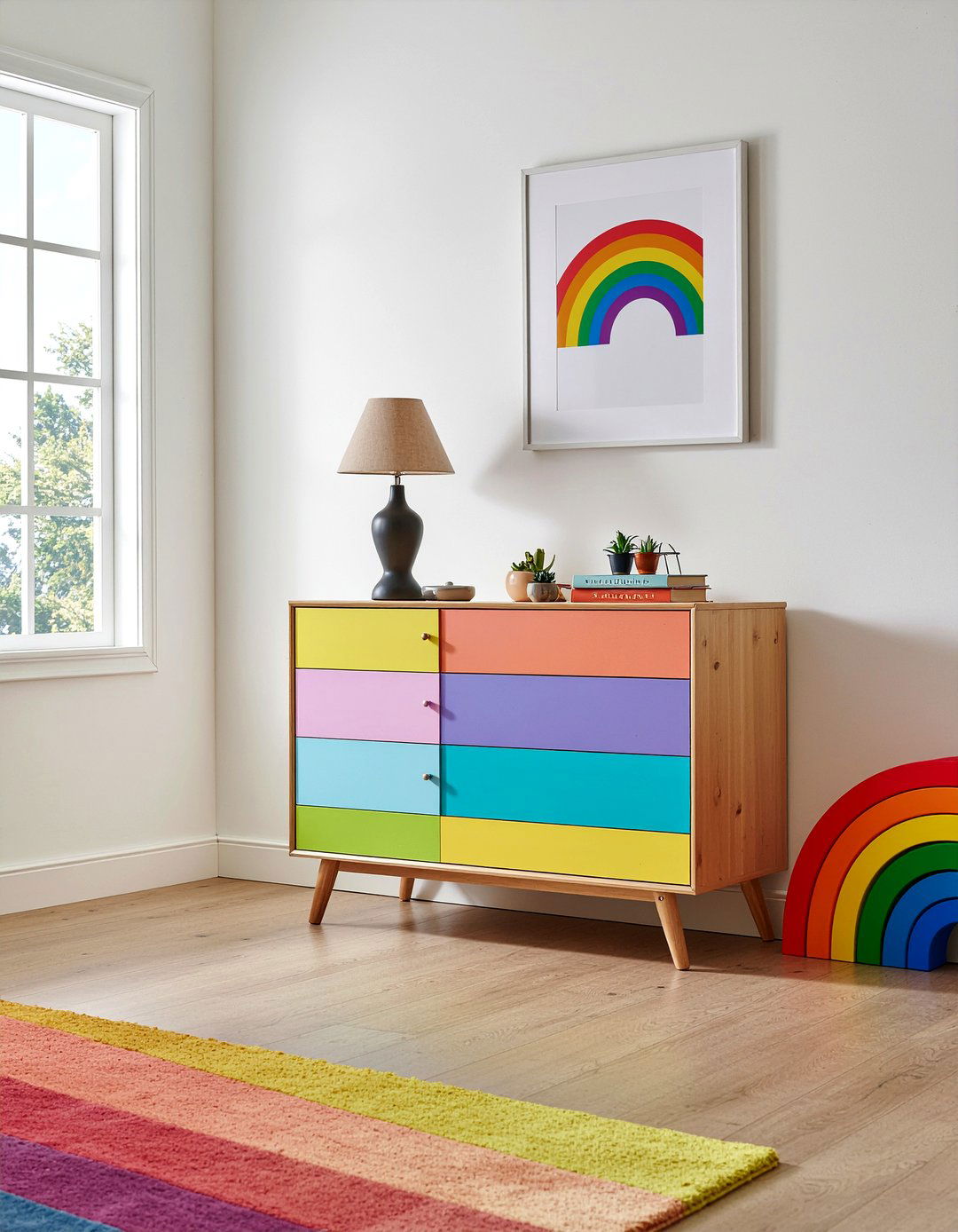 Bright Rainbow Furniture - 30 rainbow bedroom ideas