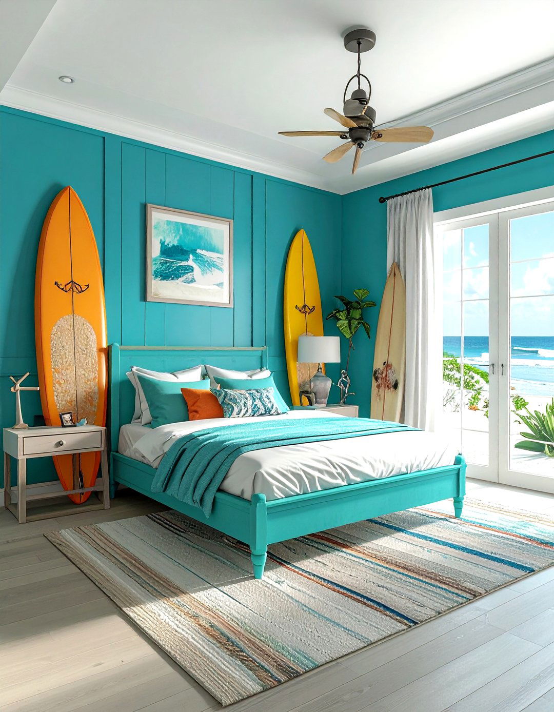 Bright Teal Beach House Bedroom - 30 coastal teal bedroom ideas