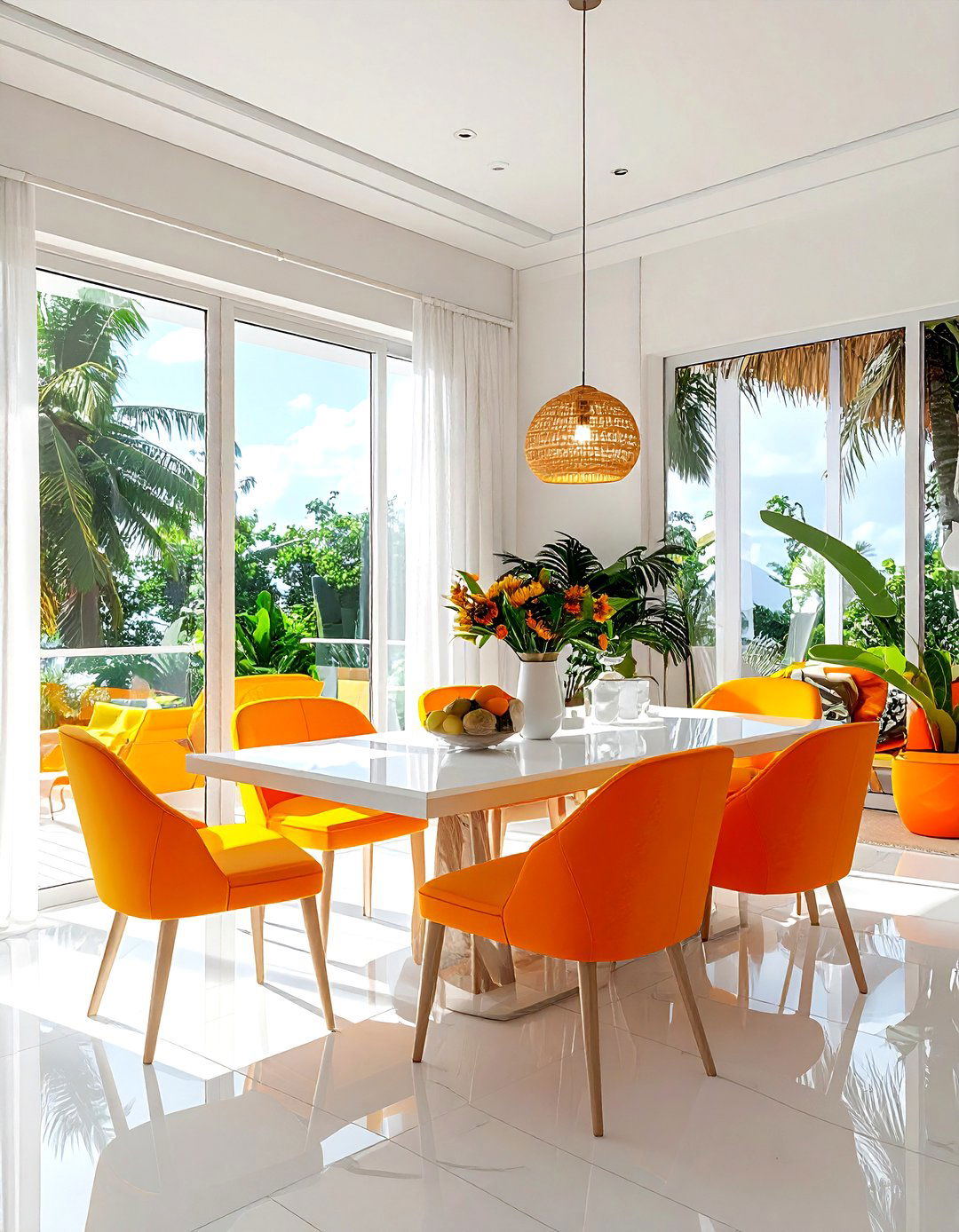 Bright Tropical Dining Room - 30 tropical dining room ideas