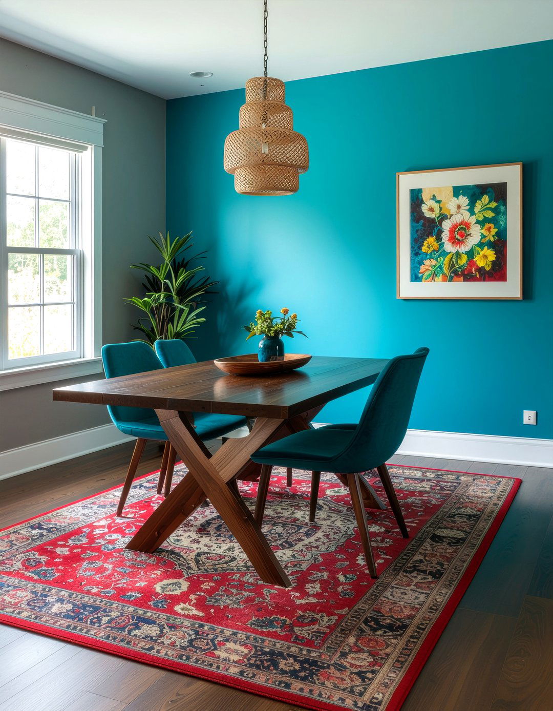 Bright Wall Color - 30 Mexican dining room ideas