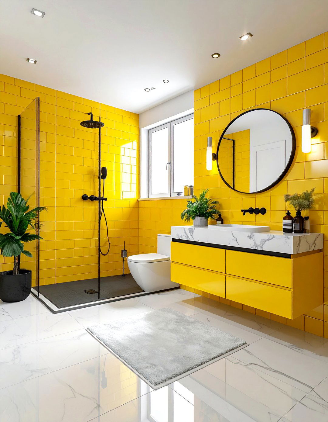 Bright Yellow Bathroom - 30 yellow decor ideas