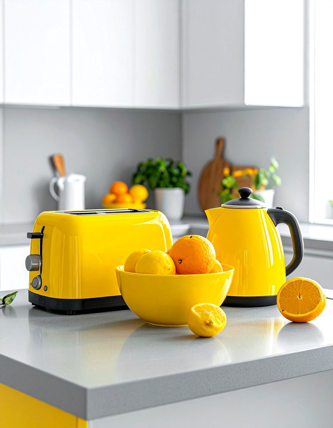 Bright Yellow Kitchen Accessories - 30 gray yellow kitchen ideas