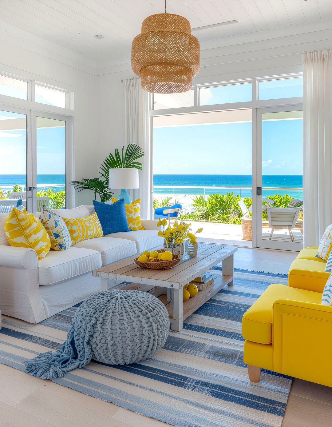 Bright beachy living room - 30 ocean themed living room ideas