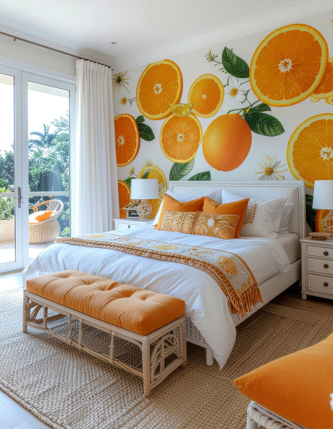 Bright citrus wallpaper - 30 bedroom bold wallpapers