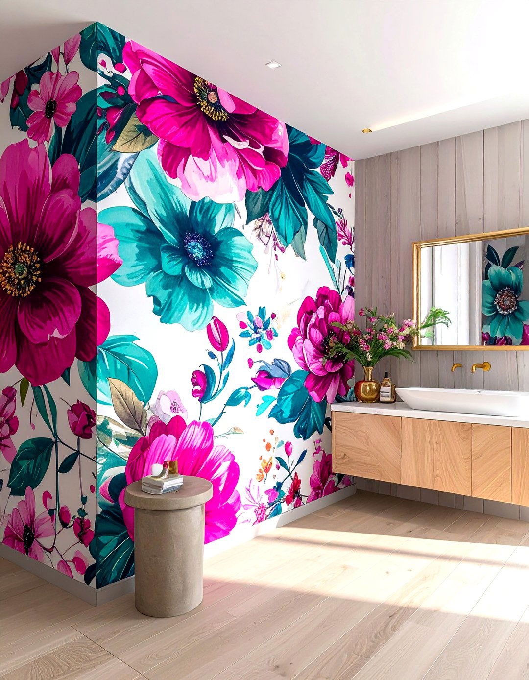 Bright floral wallpaper - 30 bright decor ideas