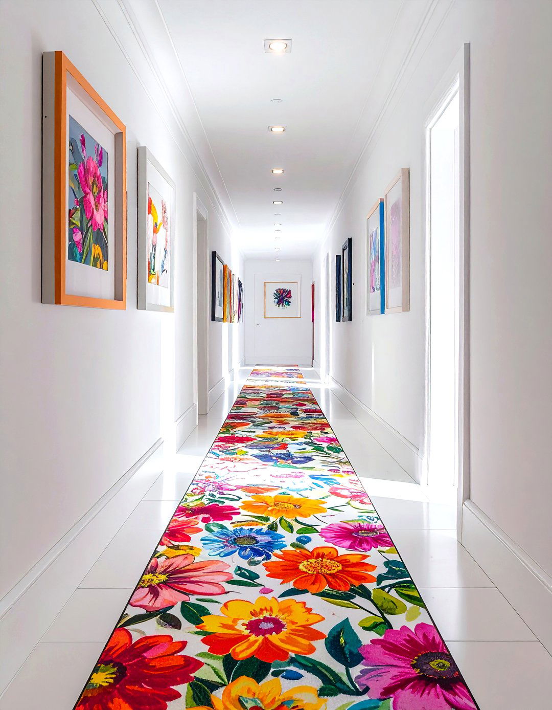 Bright hallway runner - 30 colorful home decor ideas