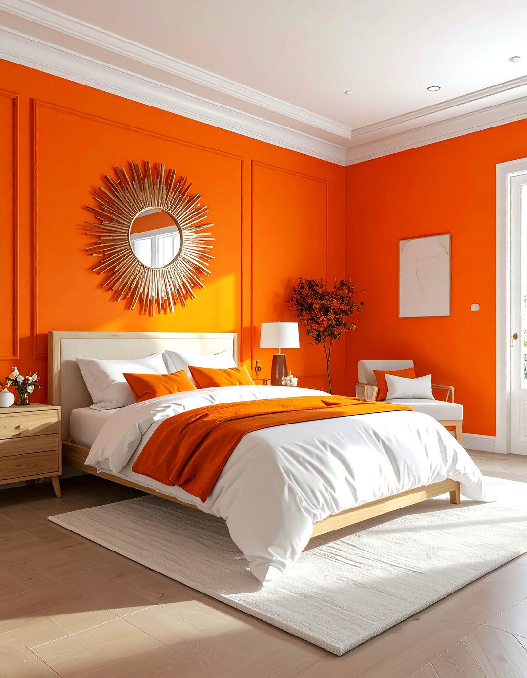 Bright orange bedroom - 30 orange bedroom decor ideas