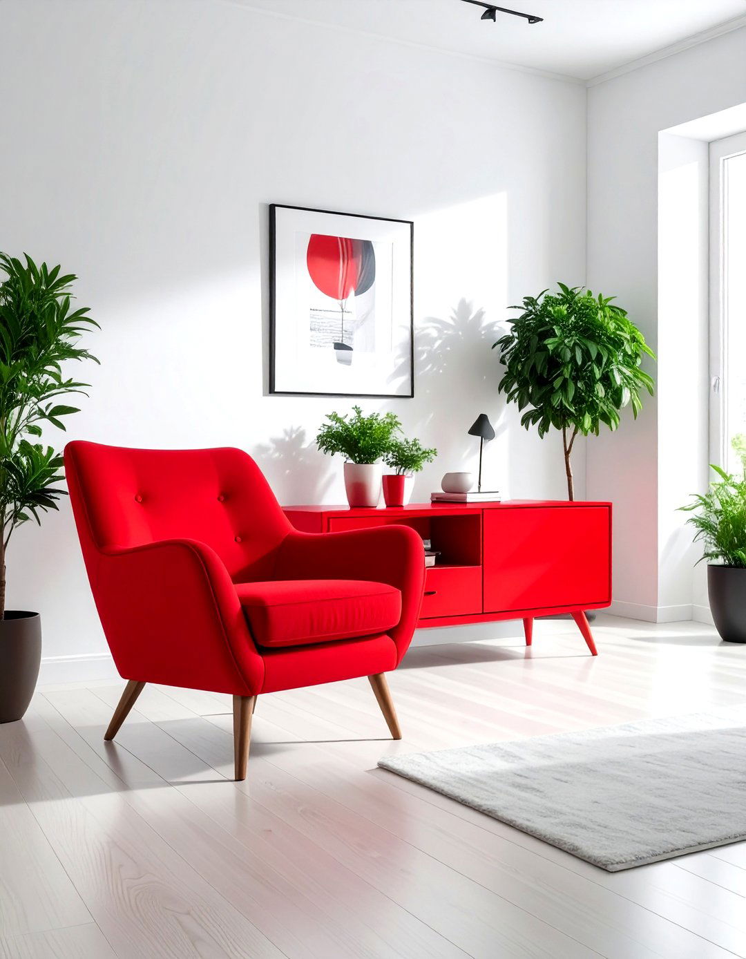 Bright red furniture - 30 red living room ideas