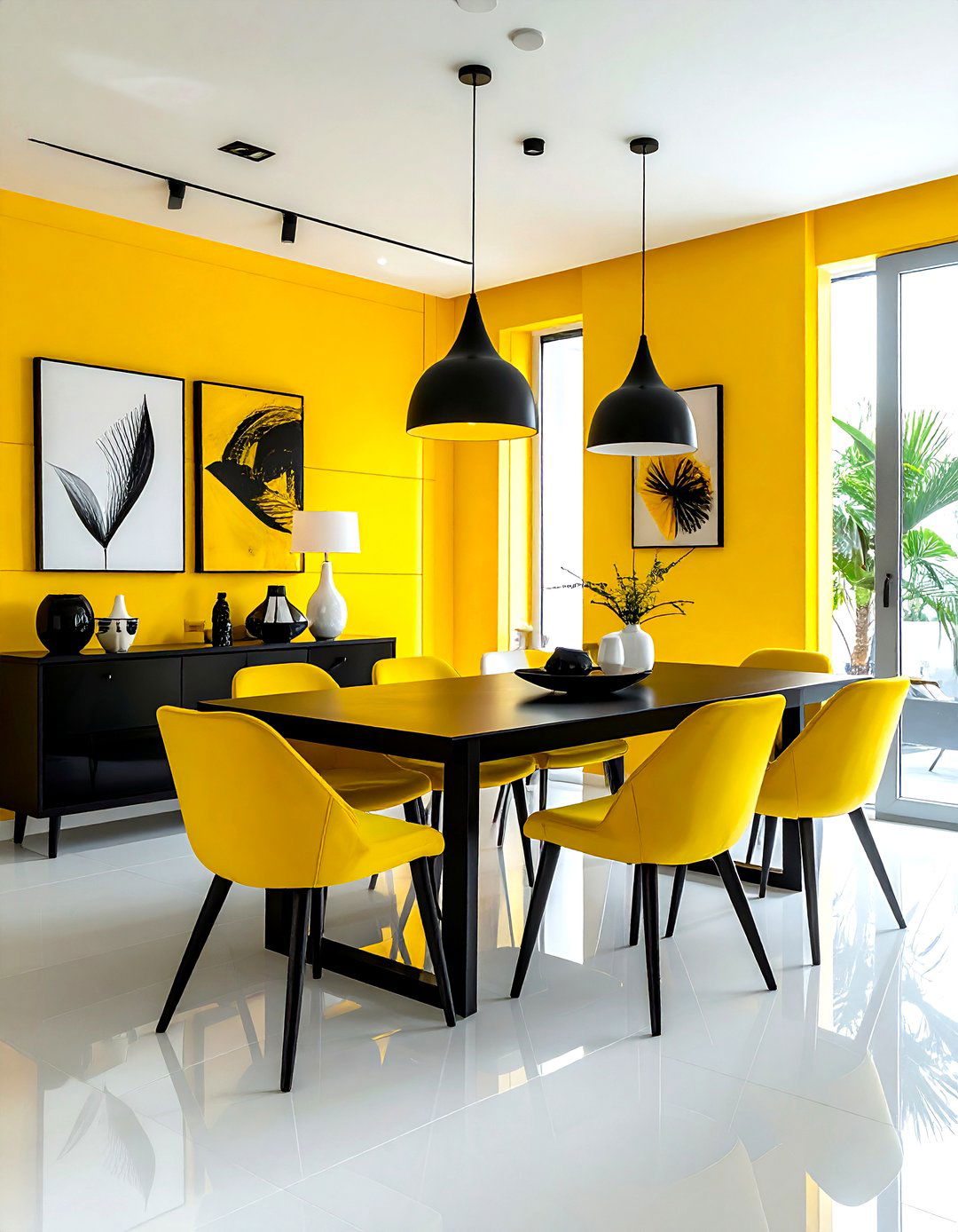 Bright yellow dining room - 30 yellow dining room ideas