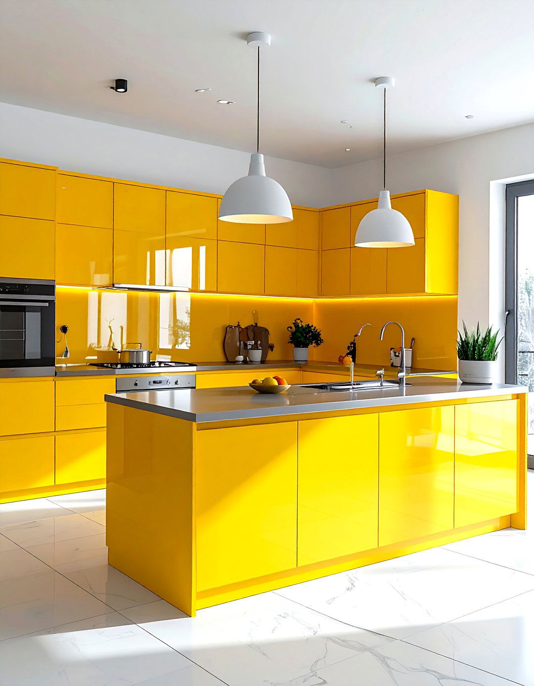 Bright yellow kitchen - 30 yellow and white kitchen ideas