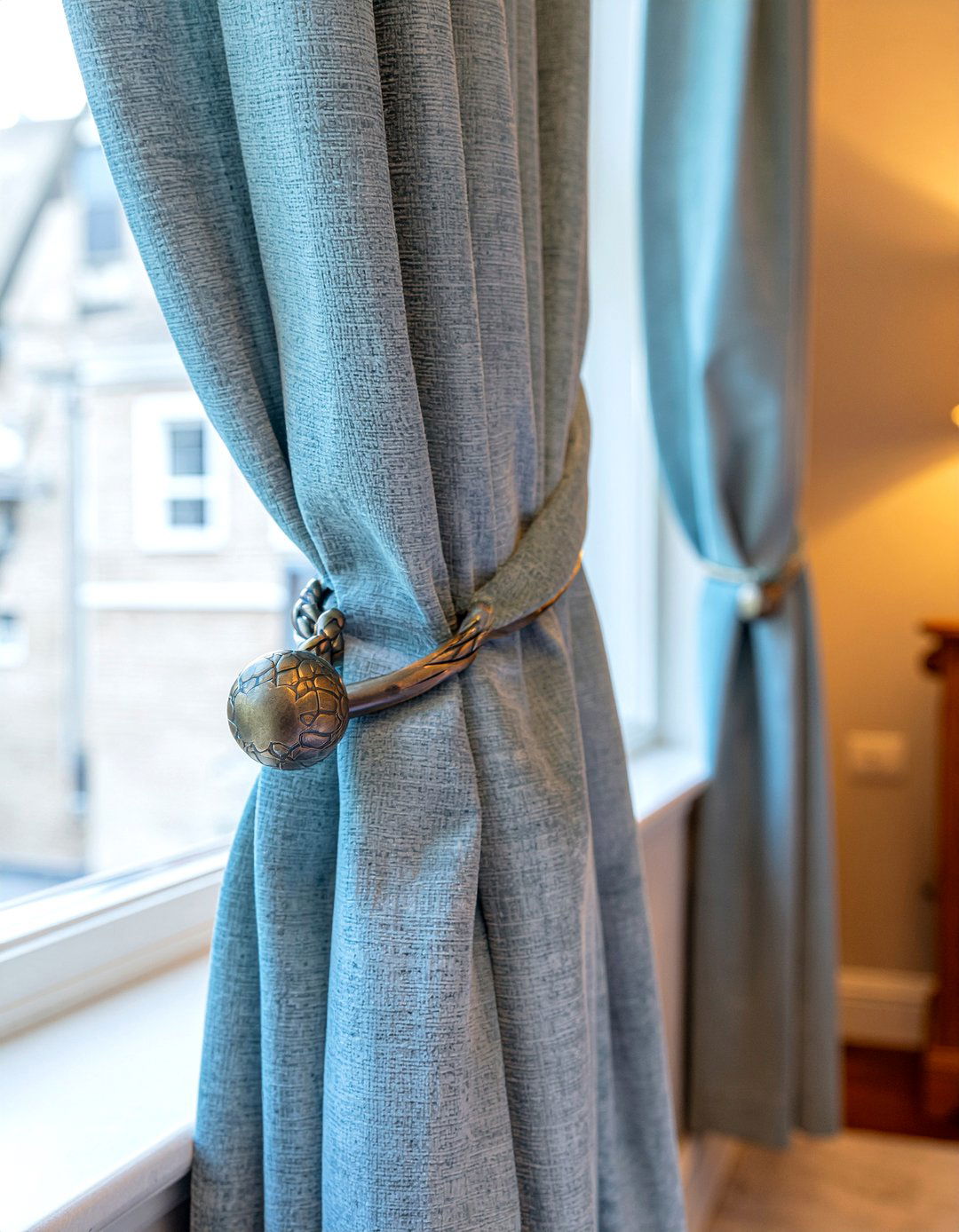 Bronze Curtain Rod - 30 metal accent bedroom ideas