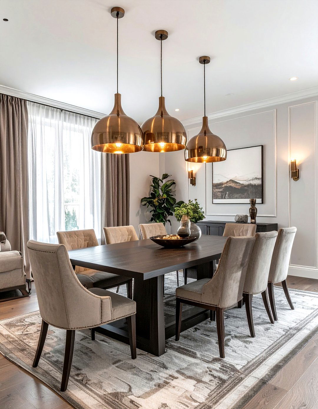 Bronze Lighting Fixtures - 30 brown dining room ideas