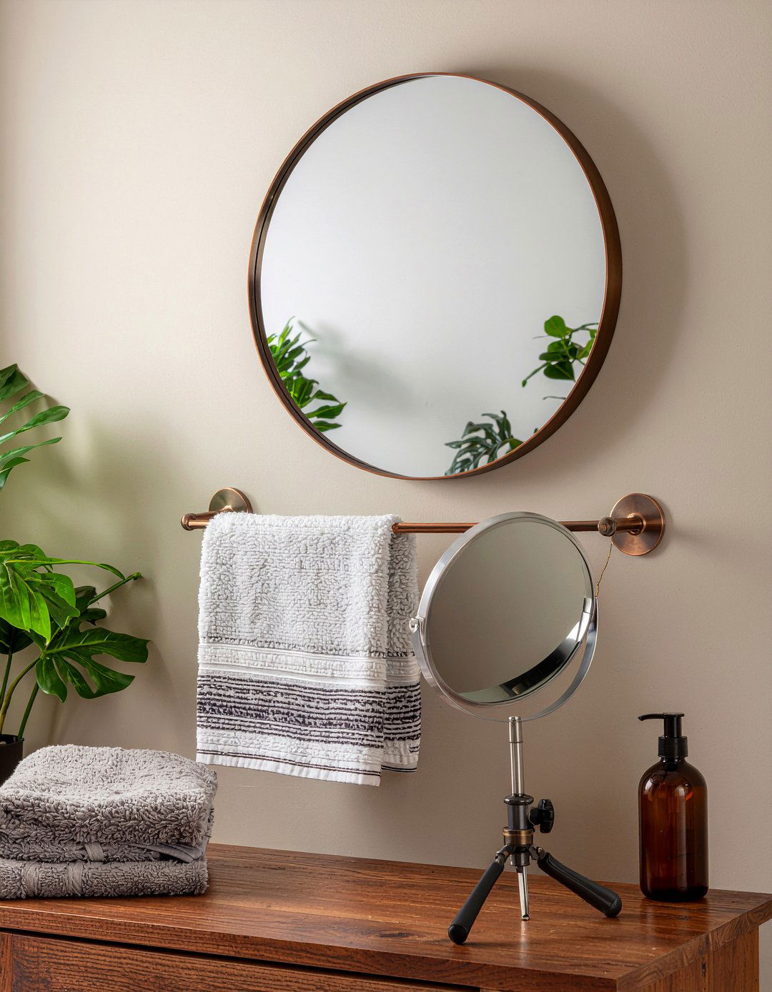 Bronze Magnifying Mirror - 30 magnifying mirror bathroom ideas