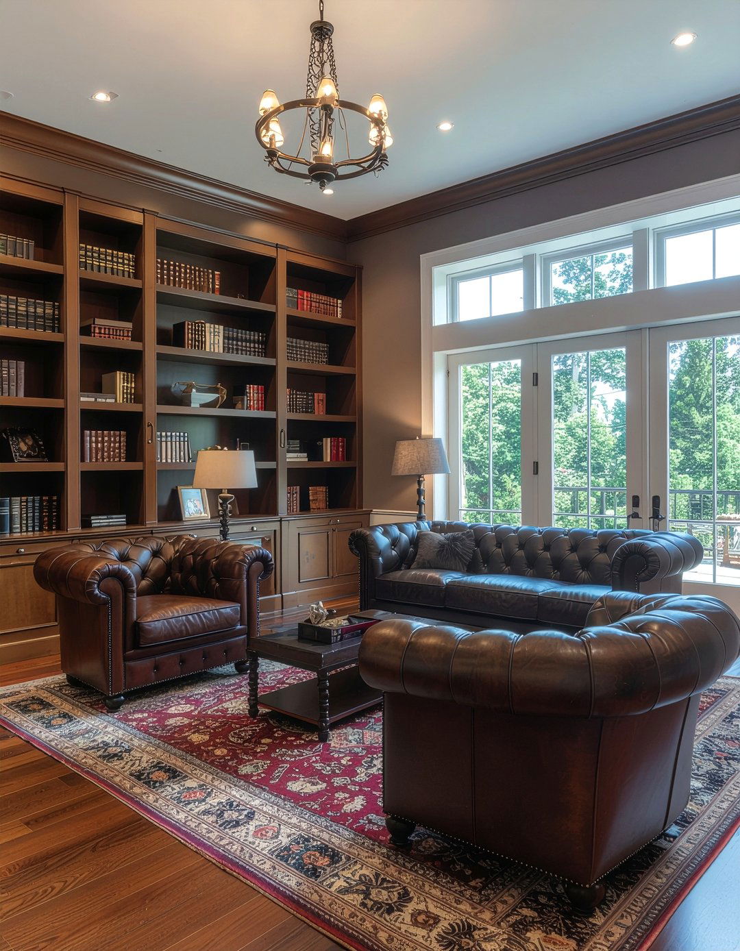 Bronze and leather living room - 30 mixed material living room ideas