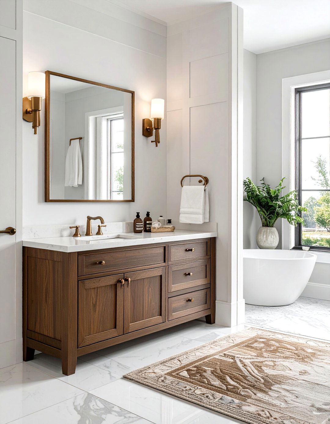 Bronze bathroom hardware - 30 warm bathroom ideas