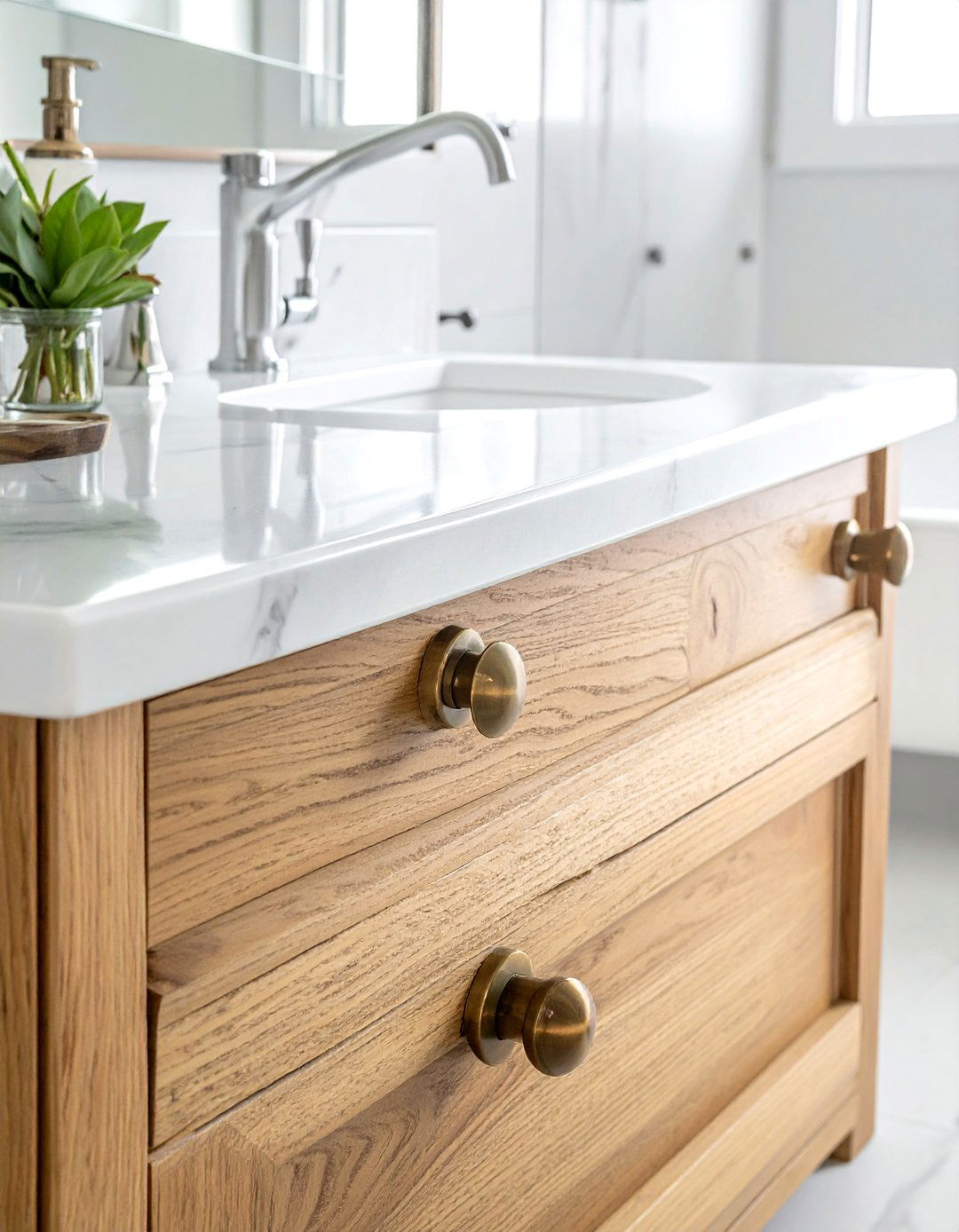 Bronze cabinet knobs - 30 bronze bathroom ideas