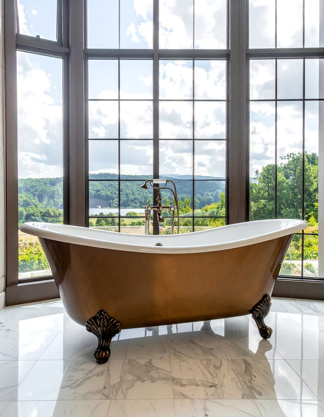 Bronze clawfoot tub - 30 bronze bathroom ideas