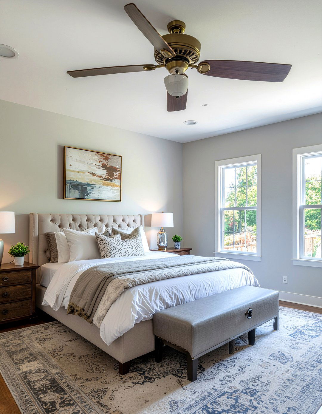 Bronze finish ceiling fan - 30 bronze accent bedroom ideas