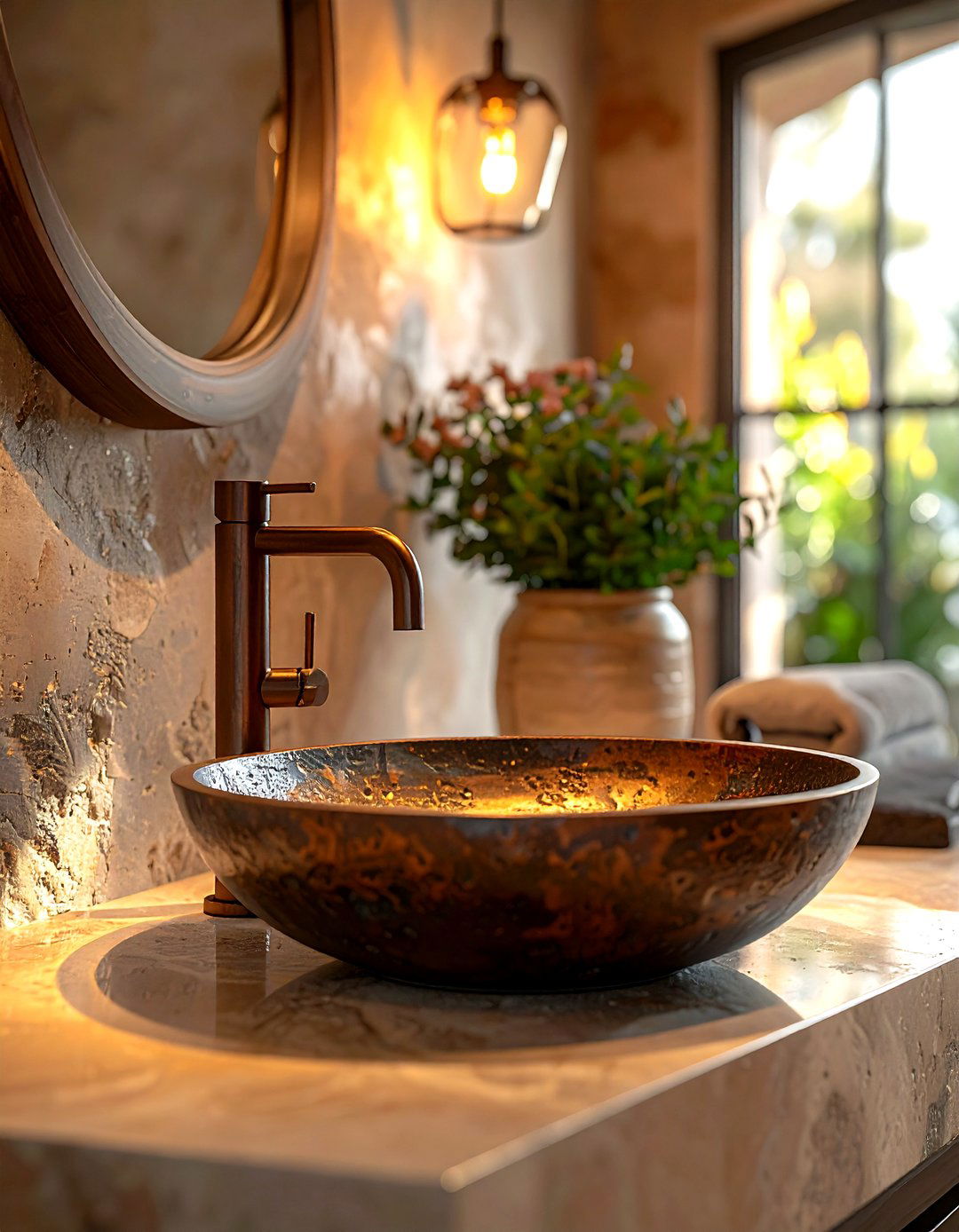 Bronze finish faucet bathroom - 30 Waterworks bathroom ideas