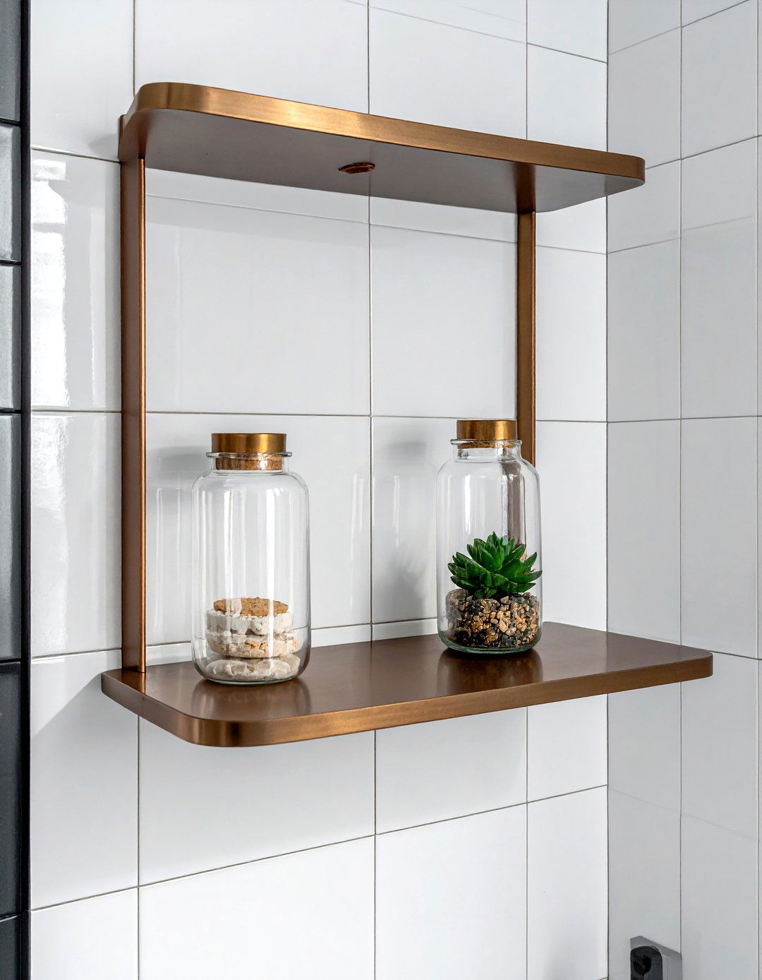 Bronze floating shelf - 30 bronze bathroom ideas
