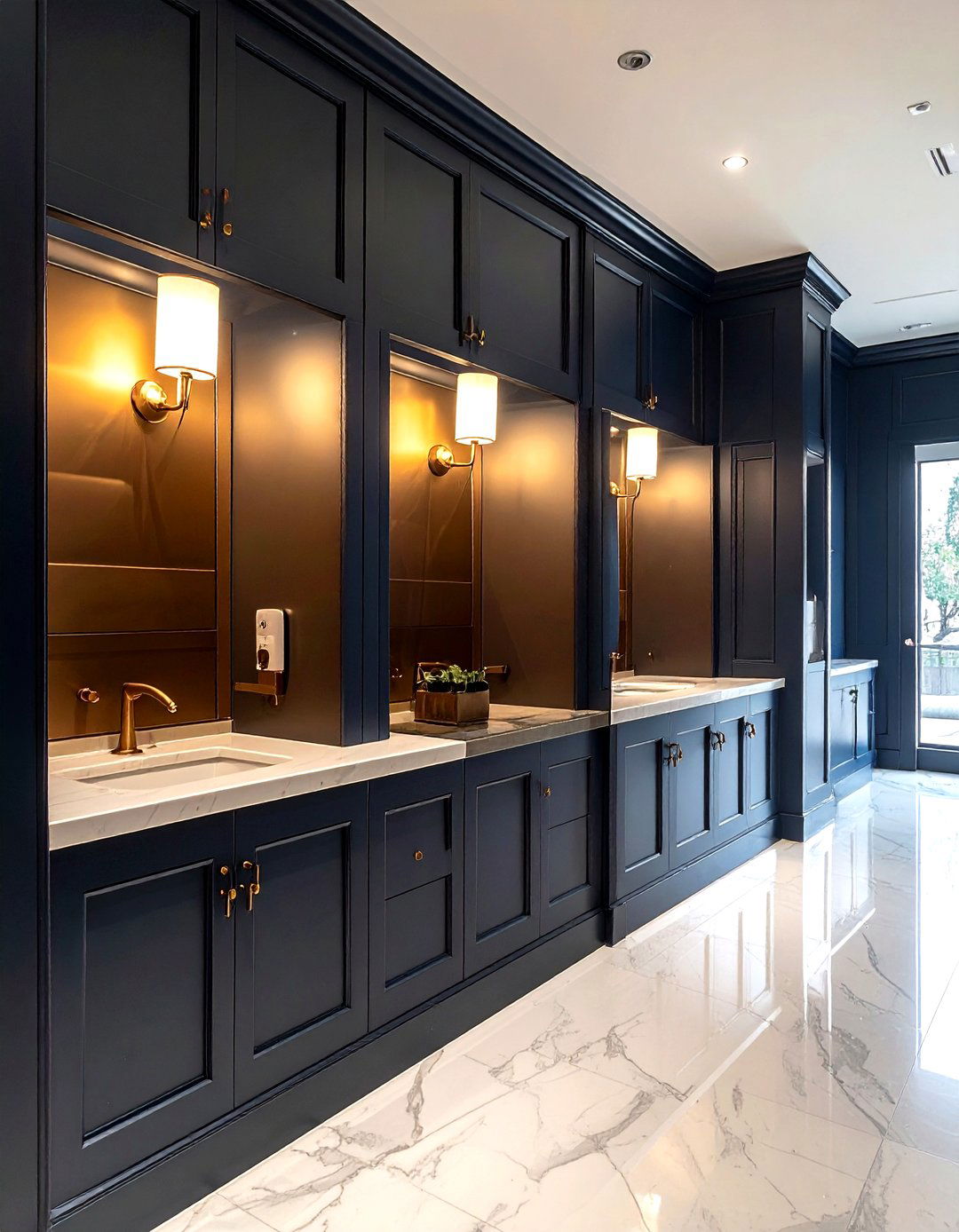 Bronze hardware toilet stalls - 30 toilet partition ideas